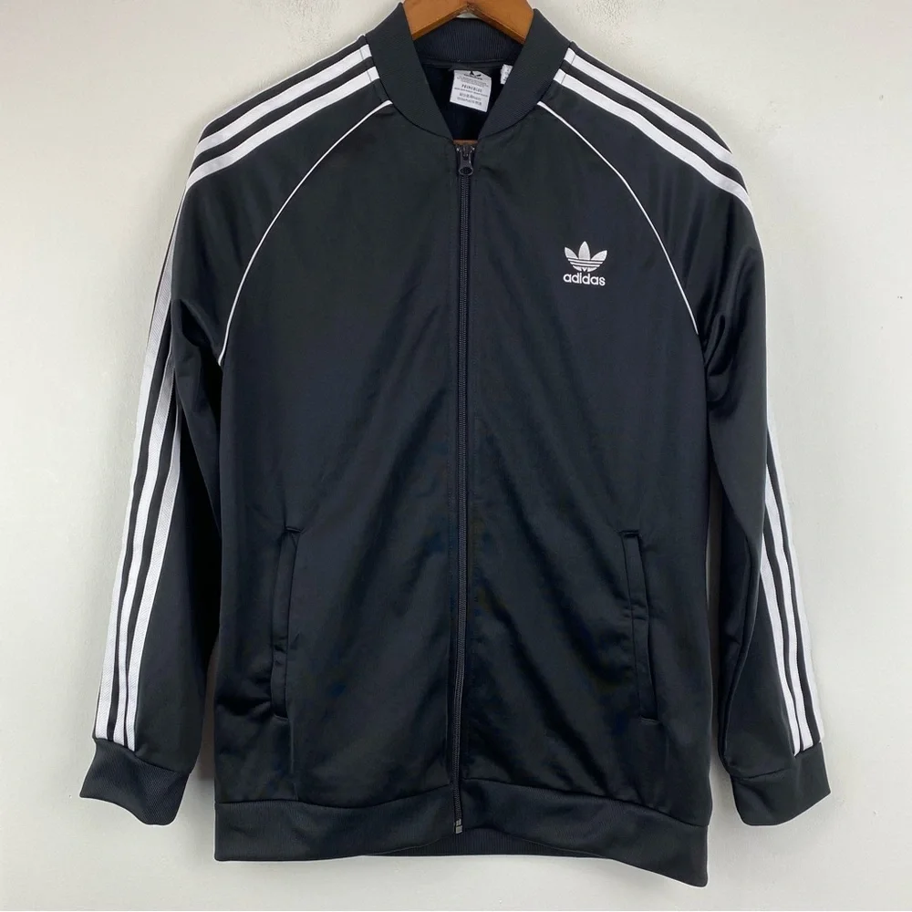 Adidas size XL Youth Black White 3-Stripes Adicolor Track Jacket